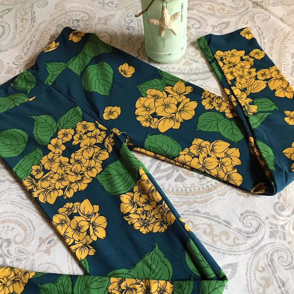 LuLaRoe Floral Print Kids Leggings, L/XL (8-14)